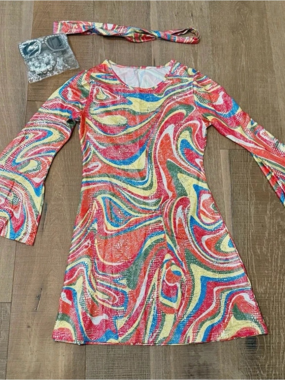 NEW- 70’s Disco Dress with Accessories